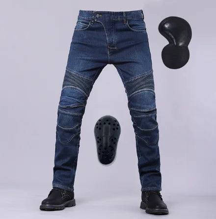 New Four Seasons Motorcycle Slim Fit Elastic Cycling Pants Motorcycle Jeans Retro Fashion Jeans Racing Off Road Anti Drop Pants  Amaijoin