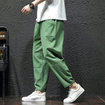 Carregue a imagem no visualizador da Galeria, 100% Cotton Summer Casual Pants Man Trendy Japanese Cropped Pants Loose Pants Men 5xl  Amaijoin
