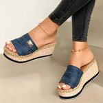 Carregue a imagem no visualizador da Galeria, Womens High Heels Sandal Summer Leisure Wedges Sandals 2022 New Outdoor Beach Slippers Women Platform Mules Slipper Plus Size 43  Amaijoin
