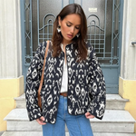 Carregue a imagem no visualizador da Galeria, PB&amp;ZA 2024 Spring New Women&#39;s Fashion and Elegance Short and Versatile Printed Quilted Round Face Jacket Coat  Amaijoin
