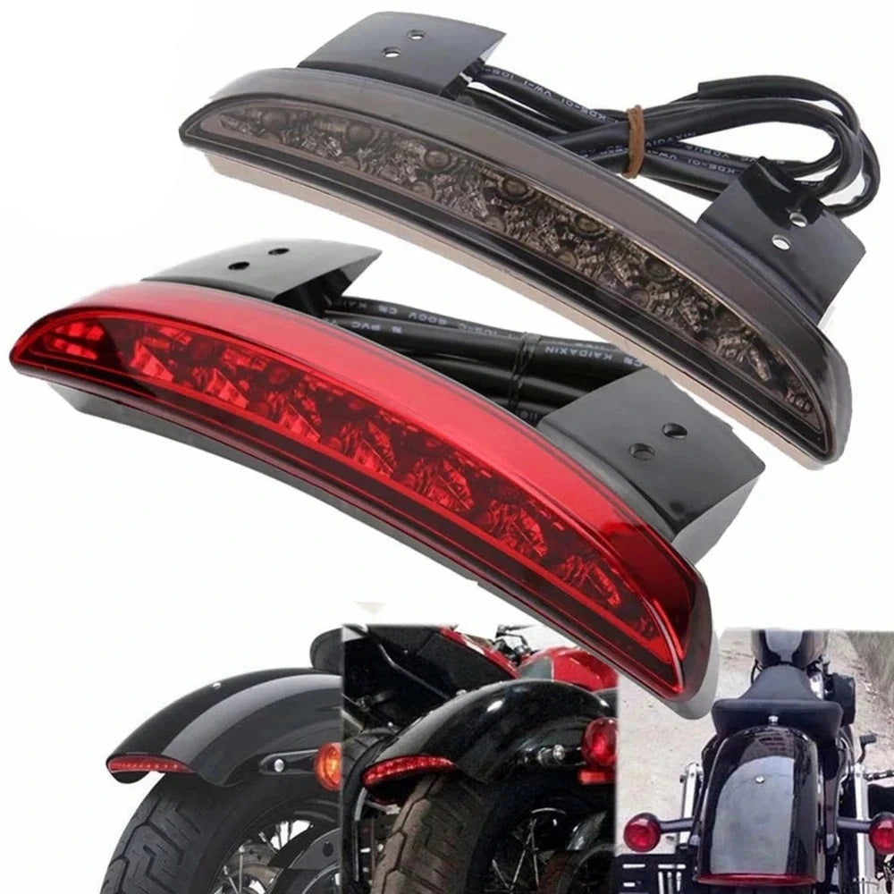 Motorcycle Chopped Fender Edge Tail Light Amber Turn Signal LED Red Stop Brake Rear TailLight for Harley Sportster XL 883 1200  Amaijoin