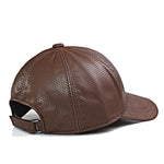 Load image into Gallery viewer, 2023 Men Real Leather Baseball Caps Korean Fashion Male Winter Casual Youth Duck Tongue Warm Hat Hip Pop Punch Dot Coffee Gorras  Amaijoin
