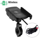 Carregue a imagem no visualizador da Galeria, Motorcycle Phone Holder Wireless Charger Moto Motorbike Mirror Mobile Stand Support USB Fast Wireless Charging Cellphone Mount  Amaijoin
