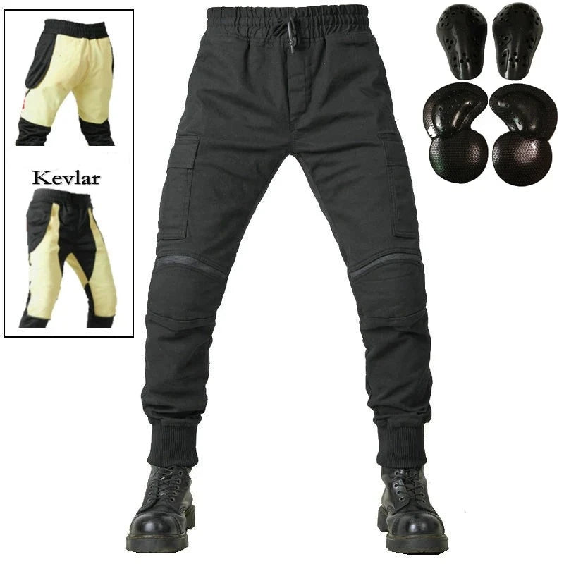 Motorcycle Riding Jeans Pants Soft And Casual Inset Gear Wear-resistant Fireproof Kevlar Protective Layer On Hips And Knees  Amaijoin