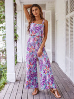 Load image into Gallery viewer, Elegant Long Jumpsuit Women Sexy Backless Wide Leg Jumpsuits Casual Sleeveless Floral Rompers Summer Clothes For Woman 2024 New  Amaijoin
