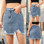 Carregue a imagem no visualizador da Galeria, Denim Cargo Mini Skirt Women 2024 Summer High Waist Bag Hip Skirts Female Sexy Skinny Pocket Anti-Glare Short Skirts  Amaijoin
