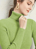 Carregue a imagem no visualizador da Galeria, New Turtleneck Jumper Woman Knitted Blouses Fashion Ladies Sweaters Winter Thermal Striped Long Sleeve Autumn Warm Tops Bacis  Amaijoin
