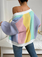 Carregue a imagem no visualizador da Galeria, Qutie Colorblock Drop Shoulder Duster Cardigan  Amaijoin
