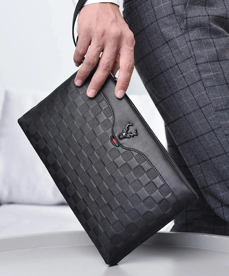 Original Goldlion Luxury Designer Leather envelope Upscale men's cowhide clutch new luxury brand business bag  Amaijoin