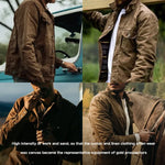 Carregue a imagem no visualizador da Galeria, Maden Workwear American Retro Heavyweight Canvas Oil Wax Jacket Amekaji Hunting Oil Wax Jacket Men&#39;s Autumn  Amaijoin
