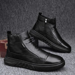 Load image into Gallery viewer, Spring New Men Black Leather Boots Fashion High Top Leather Ankle Boots Motorcycle Lace-up Platform Casual Shoes Size 39-44 2024  Amaijoin
