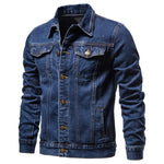 Load image into Gallery viewer, 2023 Spring Men Solid Lapel Denim Jackets Fashion Motorcycle Jeans Jackets Hommes Slim Fit Cotton Casual Black Blue Coats  Amaijoin
