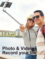 Carregue a imagem no visualizador da Galeria, Wireless Bluetooth Selfie Stick Foldable Portable Tripod with Fill Light Shutter Remote Control for Android iPhone Smartphone  Amaijoin
