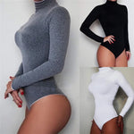 Carregue a imagem no visualizador da Galeria, Long Sleeve Turtleneck Slim Bodysuits 2023 New Womens Base Bodysuits Solid Playsuits Female Clothing Sexy &amp; Club Slim Jumstits  Amaijoin
