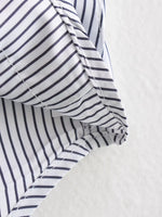 Carregue a imagem no visualizador da Galeria, XNWMNZ 2024 Women&#39;s Fashion Stripe Pocket Shirt Women High Street Lapel Sleeveless Versatile Female Chic Top  Amaijoin
