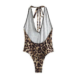 Load image into Gallery viewer, EDSA Women Leopard Print Halter Swimsuit 2024 Summer Sexy Backless Sleeveless Bodysuits Swimwear Female Tops  Amaijoin
