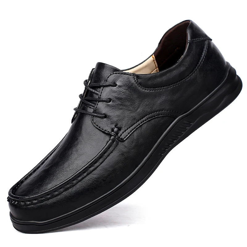 Business Leather Shoes Men's Lace Up Oxford Shoes Men's Lace-Up Shoes Classic Thick Sole Pointed Toe Designer Men's Casual Shoes  Amaijoin