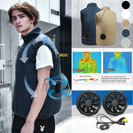 Carregue a imagem no visualizador da Galeria, Men Summer Air Conditioning Clothing Fan Cooling Vest 2022 New USB Charging Cooling Sport Man Outdoor Solid Color Coat Plus Size  Amaijoin
