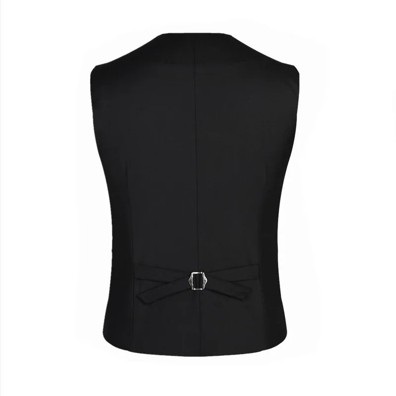 Dress Vests For Men Slim Fit Mens Suit Vest Male Waistcoat Gilet Homme Casual Sleeveless Formal Business Jacket Plus Size M-6XL  Amaijoin