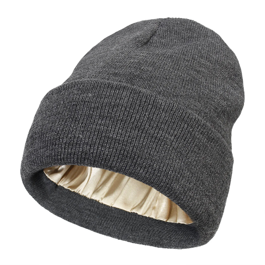 Winter Hat For Women Silk Satin Lined Beanies Chunky Caps Men Warm Fashion Women Bonnet Skullies Caps Male Female Balaclava Hats  Amaijoin