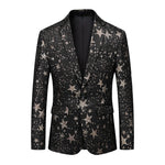 Carregue a imagem no visualizador da Galeria, Classic Mens Blazers With Patterns Stars Slim Fit Luxury Fashion Autumn Quality Soft Comfortable Coat Jacket 6XL Terno Masculino  Amaijoin
