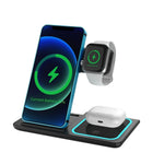 Carregue a imagem no visualizador da Galeria, Wireless Charger 3 in 1 For iPhone 15 14 13 12 Pro Max 11 15W Fast Charging Dock Station For Apple Watch Airpods Induction Stand  Amaijoin
