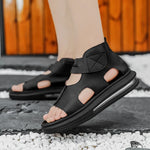 Carregue a imagem no visualizador da Galeria, Luxury Air Cushion Men Sandals White Platform Non-slip Sports Sandals Man 2024 Summer Comfort Leather Roman Sandal sandale homme  Amaijoin
