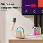 Carregue a imagem no visualizador da Galeria, Bluetooth K12 Karaoke Machine Portable 5.3 PA Speaker System with 1-2 Wireless Microphones Home Family Singing Children&#39;s Gifts  Amaijoin
