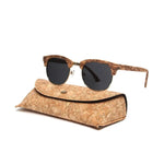 Carregue a imagem no visualizador da Galeria, Kenbo Half Frame Polarized Wood Sunglasses With Case Man Woman Luxury Brand Designer Sun Glasses Male Retro Rivet Mirror Eyewear  Amaijoin
