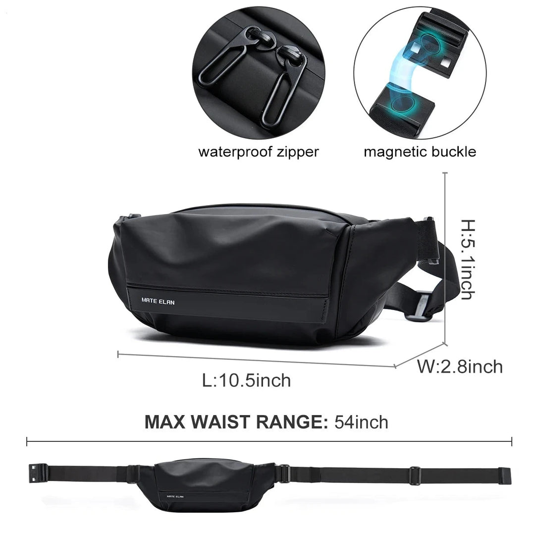 Waterproof Chest Bag, Solid Men's Crossbody Bag, Daily Phone Shoulder Bag, Travel Sports Sling Bag, Trend Men Fanny Pack  Amaijoin