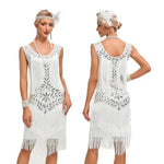 Carregue a imagem no visualizador da Galeria, 1920 European and American Retro Sequined Dress Gatsby Ball Fringed Dress Party Party Beaded Toasting Dress  Amaijoin
