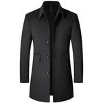 Carregue a imagem no visualizador da Galeria, Male Woolen Coat Solid Color Slim Mid-Length Windbreaker Warm Wear-Resistant Men&#39;s Wool Coat Business Formal Wear Casual Jacket  Amaijoin
