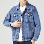 Carregue a imagem no visualizador da Galeria, 2024 Jacket Men&#39;s Casual Cotton Black Denim Jaqueta Jeans Masculina Slim Washed Retro Classic Blue Jeans Coat Male Men Clothing  Amaijoin
