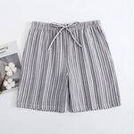 Carregue a imagem no visualizador da Galeria, Summer Men Sleep Bottoms 100% Cotton Pajama Shorts Male Sleepwear Pants Men Home Shorts Striped Lounge Wear Shorts  Amaijoin
