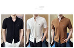 Carregue a imagem no visualizador da Galeria, Men&#39;s Summer High Quality Casual Short-sleeved Shirts/Male Slim Fit Lapel Fashion Business and Casual Shirt Plus S-4XL  Amaijoin
