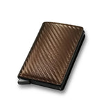 Carregue a imagem no visualizador da Galeria, Custom Card Holder Rfid Black Carbon Fiber Leather Simple Wallet Men&#39;s Gift Personalized  Amaijoin
