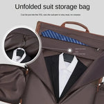 Carregue a imagem no visualizador da Galeria, Waterproof Traveling Suit Bag Men Women Business Suit Storage Handbag Soft PU Leather Crossbody Bag Large Capacity Duffel Bag  Amaijoin
