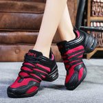 Load image into Gallery viewer, Breathable Dance Sneakers Woman Man Black Red Air Mesh Split-sole Square Dance Salsa Dancing Shoes Girls Ladies Sports Shoes  Amaijoin
