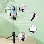 Carregue a imagem no visualizador da Galeria, Cell Phone Selfie Stick Tripod Bluetooth Remote Wireless Selfi Stick Phone Holder Stand with Beauty Fill Light for Phone  Amaijoin
