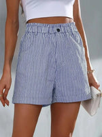 Carregue a imagem no visualizador da Galeria, New summer casual pocket striped casual shorts women&#39;s wear  Amaijoin
