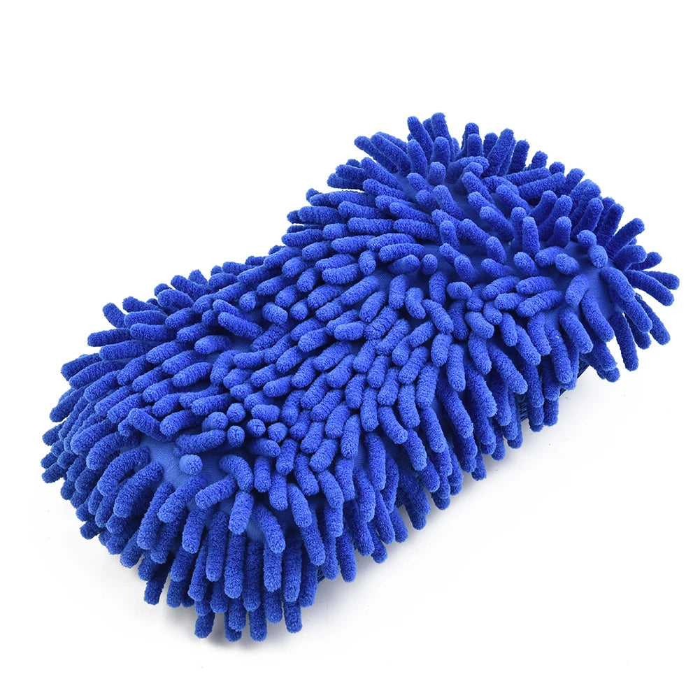 1pc Car Wash Glove Microfiber Chenille Car Wash Sponge Care Washing Detailing Brush Pad Multifunction Cleaning Tool  Amaijoin