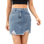 Carregue a imagem no visualizador da Galeria, Denim Cargo Mini Skirt Women 2024 Summer High Waist Bag Hip Skirts Female Sexy Skinny Pocket Anti-Glare Short Skirts  Amaijoin
