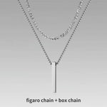 Carregue a imagem no visualizador da Galeria, Vnox 3D Vertical Bar Necklaces for Men, Layering Stainless Steel Geometric Pendant, Layered Wheat Rope Cuban Chain, Boy Collar  Amaijoin
