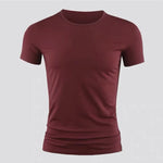 Carregue a imagem no visualizador da Galeria, New Men&#39;s Short Sleeve T-Shirt Basic Plain Casual Gym Muscle Crew Neck T-Shirts Slim Fit Tops Tee Summer Man Clothing  Amaijoin
