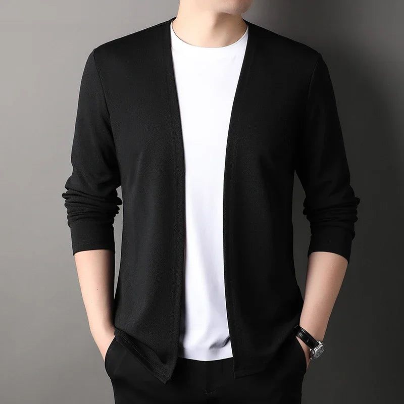 New Men's Long Sleeved Cardigan Jacket Casual Fashion Top  Amaijoin