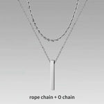 Carregue a imagem no visualizador da Galeria, Vnox 3D Vertical Bar Necklaces for Men, Layering Stainless Steel Geometric Pendant, Layered Wheat Rope Cuban Chain, Boy Collar  Amaijoin
