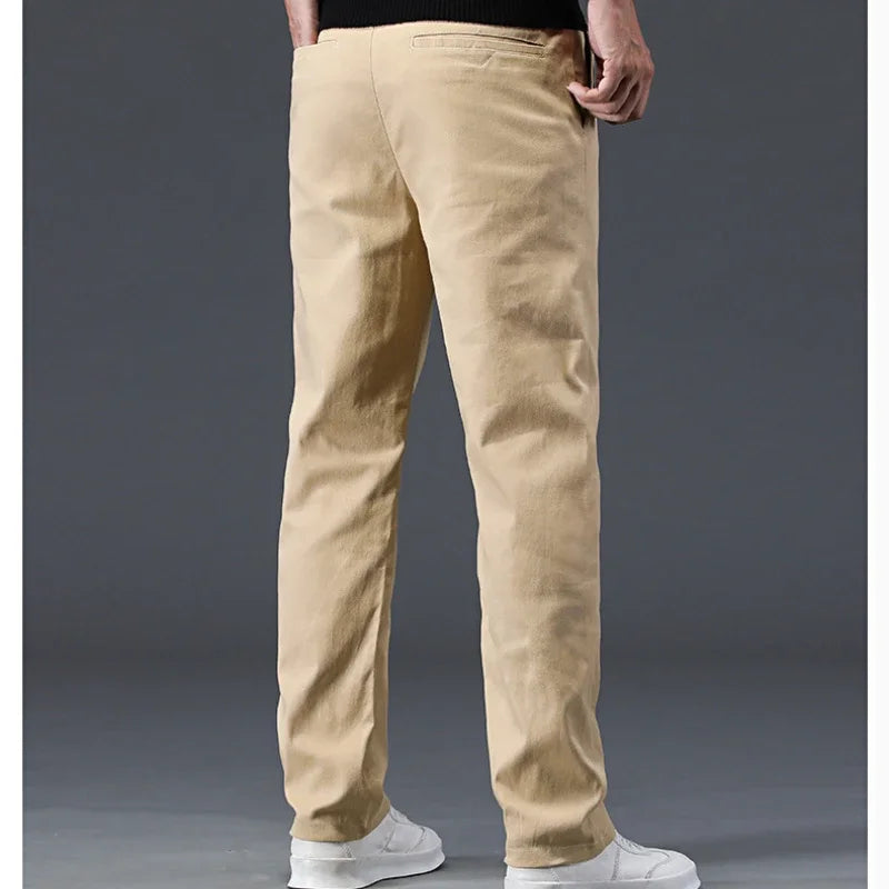 98% Cotton Men's Chinos & Casual Pants, Khaki Pants, Loose Straight , Streetwear Men ,Twill Pants,  Tall Men STRAIGHT Trousers  Amaijoin