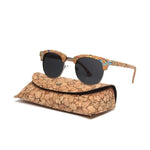 Carregue a imagem no visualizador da Galeria, Kenbo Half Frame Polarized Wood Sunglasses With Case Man Woman Luxury Brand Designer Sun Glasses Male Retro Rivet Mirror Eyewear  Amaijoin
