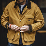 Carregue a imagem no visualizador da Galeria, Maden 2024 New American Retro Hunting Lapel Plus Size Short  Jackets Men&#39;s Outwear Spring and Autumn Brand Clothing  Amaijoin
