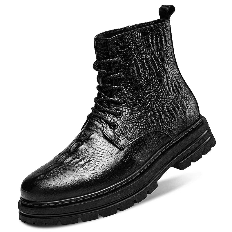 2023 Men's Luxury Casual Wedding Party Dress with Crocodile Ankle Closure, Non Slip,Durable, Comfortable Versatile Chelsea Boots  Amaijoin